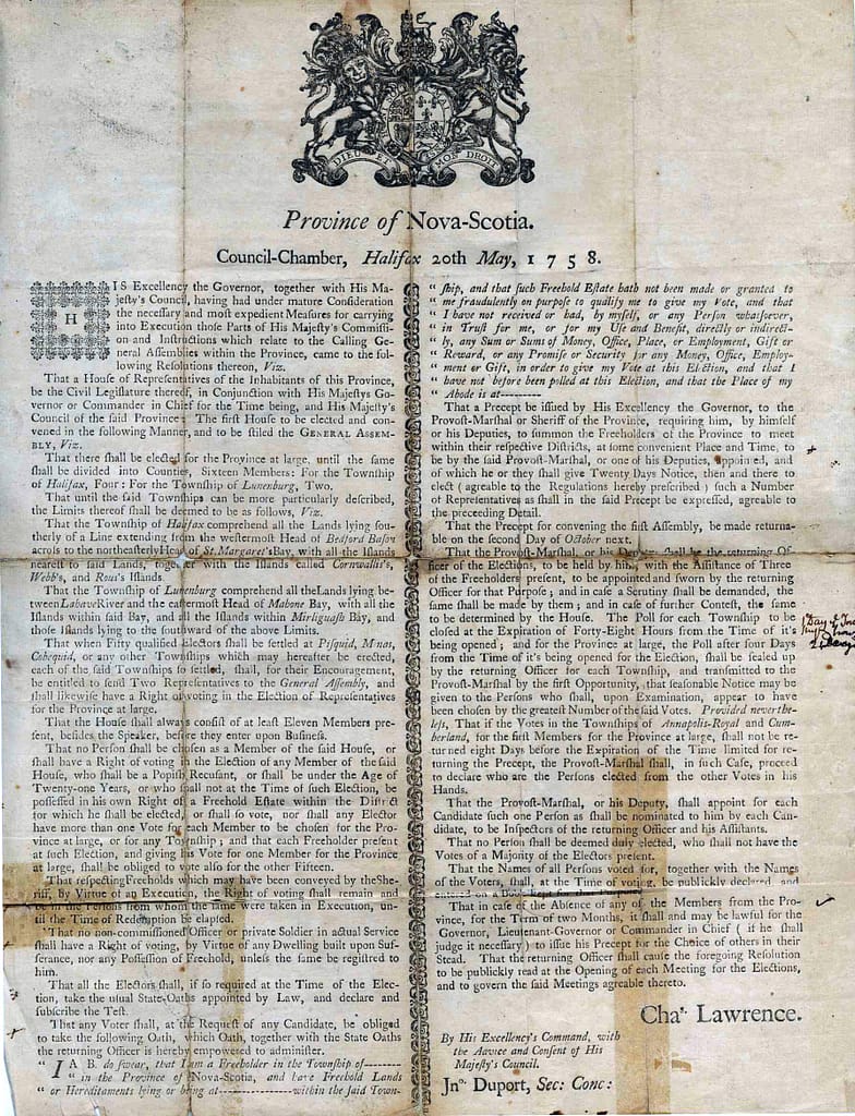 1758 Proclamation