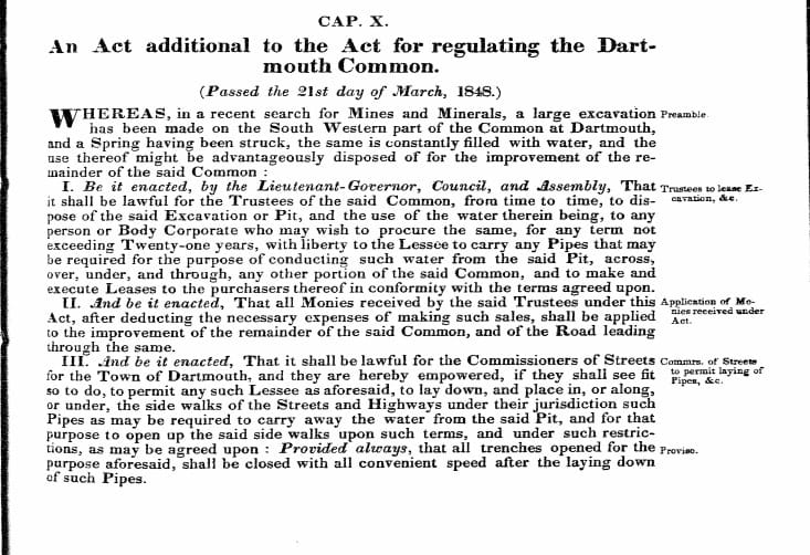 Additional Act relating to the (Dartmouth) Common, 1848 c10
