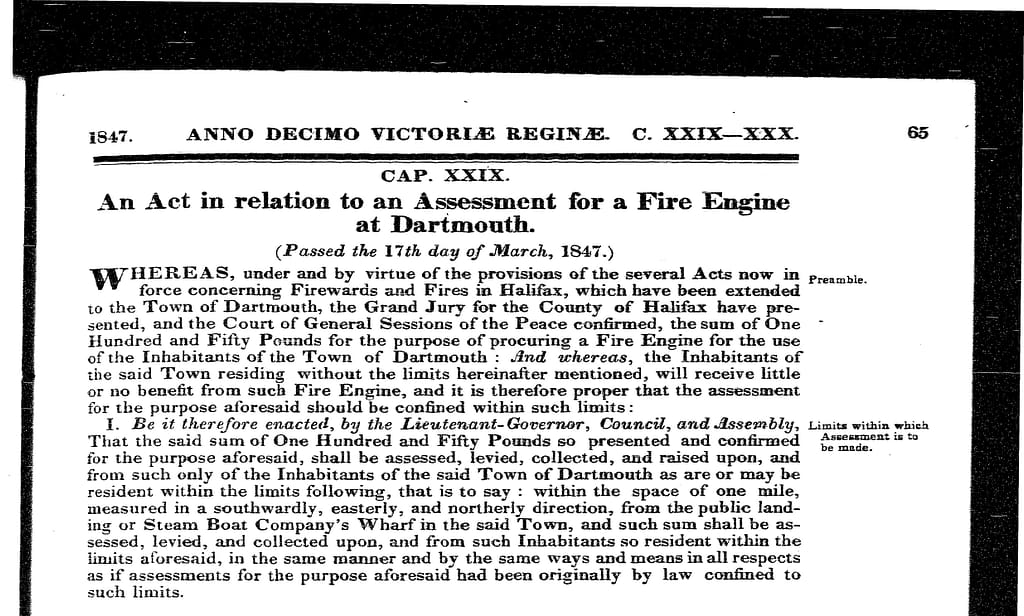 In relation to Assessment for a Fire Engine, 1847 c29