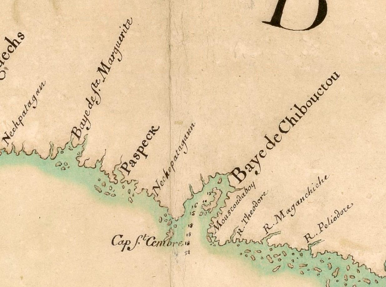 Carte particulière de la coste d’Acadie