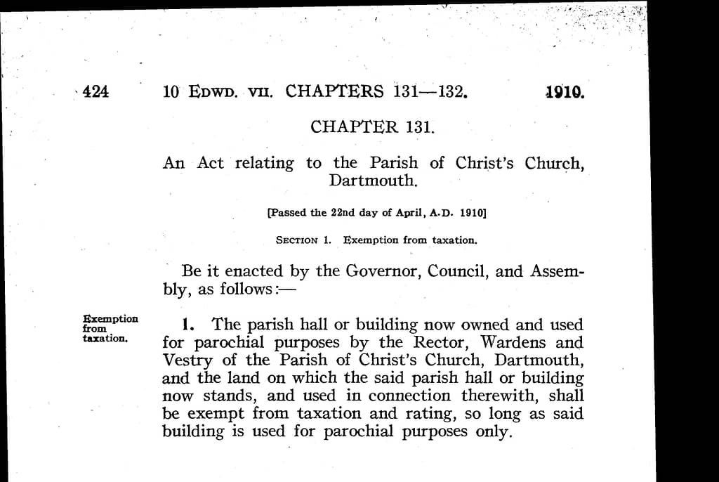 Dartmouth; Act relating to 1910 c131