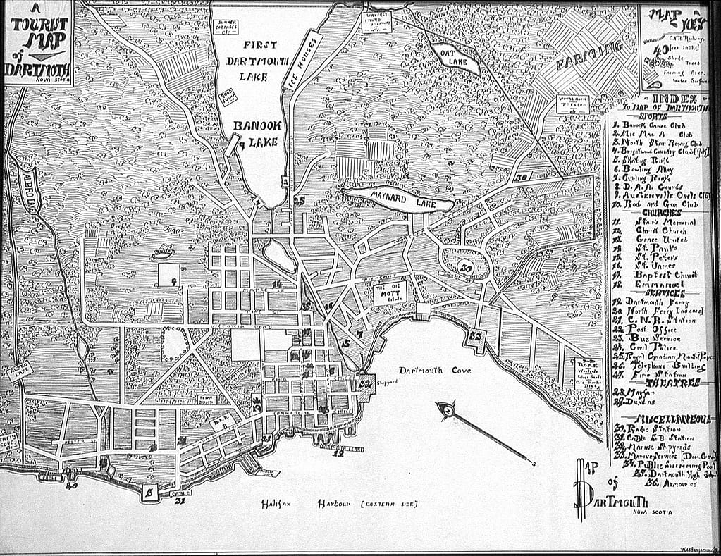 Map of Dartmouth, 1939