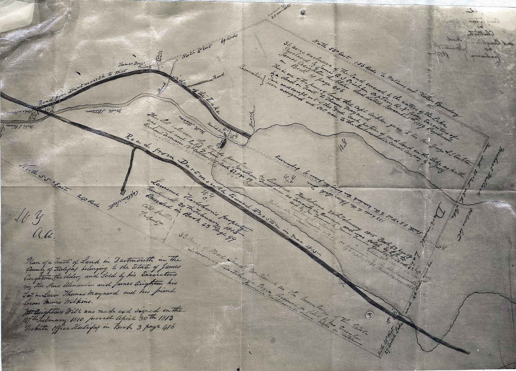 “Tract of land in Dartmouth, belonging to the estate of James Creighton…”